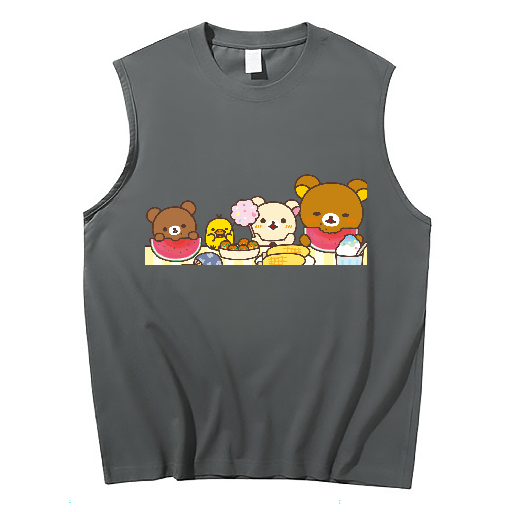 （画像用） リラックマ リラックマ キイロイトリ Rilakkuma Korilakkuma Kiiroitori コットン100％タンクトップ（フロントプリント）